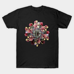 Vintage Ixia Anemonae Flora Flower Wreath T-Shirt